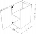 Berlenus CP3BN Szafka kuchenna 30 cm CZARNA