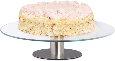 Relaxdays Obrotowa Patera Na Tort szklana Ø 30 cm