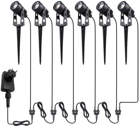 TomShine lampy ogrodowe LED 6 szt. 3000K