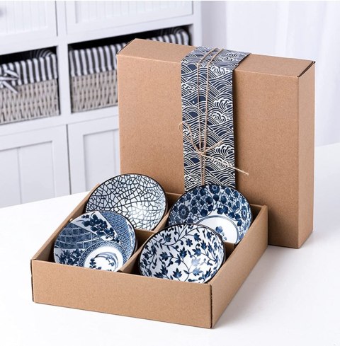 Zhongyi zestaw misek miseczek ceramicznych 4 japońskie wzory