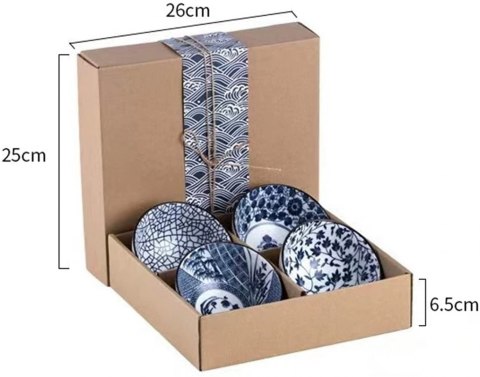 Zhongyi zestaw misek miseczek ceramicznych 4 japońskie wzory