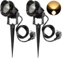 2 x Lampa ogrodowa LED 9 W, ciepła biel, 2800 K, 900 lm reflektor