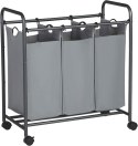 KOSZ NA PRANIE POJEMNIK ORGANIZER SZARY 3 x 44 L
