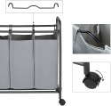 KOSZ NA PRANIE POJEMNIK ORGANIZER SZARY 3 x 44 L