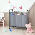 KOSZ NA PRANIE POJEMNIK ORGANIZER SZARY 3 x 44 L