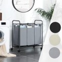 KOSZ NA PRANIE POJEMNIK ORGANIZER SZARY 3 x 44 L
