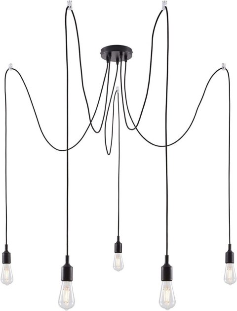 Paulmann Lampa wisząca pająk KETIL 5xE27 - czarny
