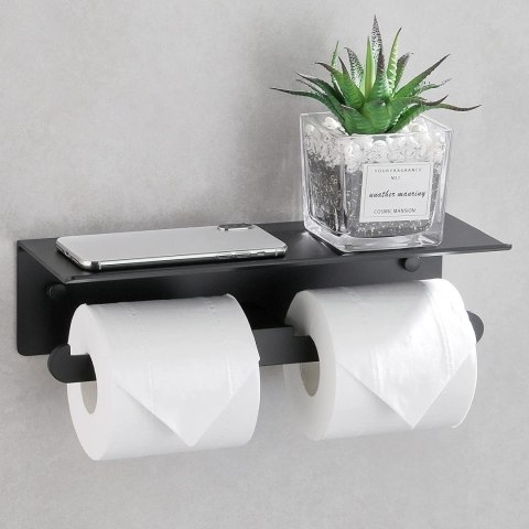 Podwójny uchwyt na papier toaletowy montaż bez kołków