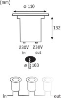 Special LED 1,2W 2700K 230V 110mm Stal szlachetna