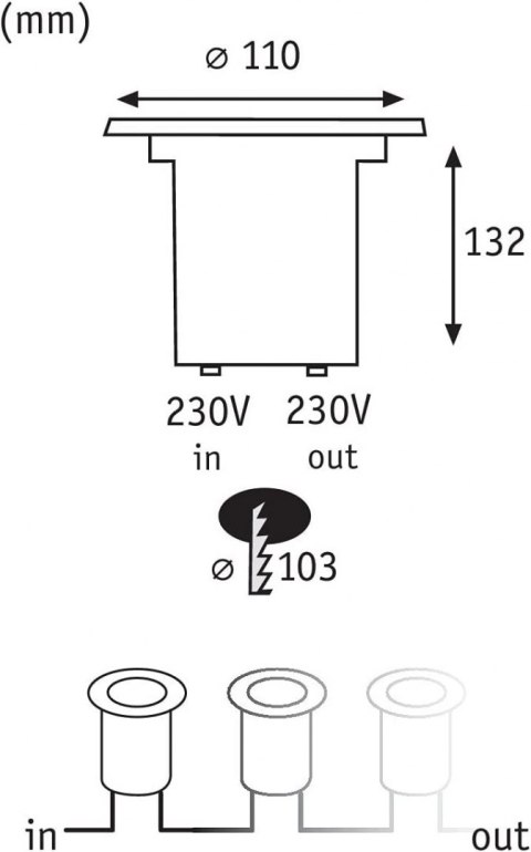 Paulmann 93788 oprawa najazdowa LED IP67 2700K 110 mm 230V