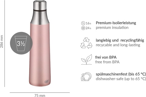 Alfi Termos ze stali nierdzewnej różowy 600 ml