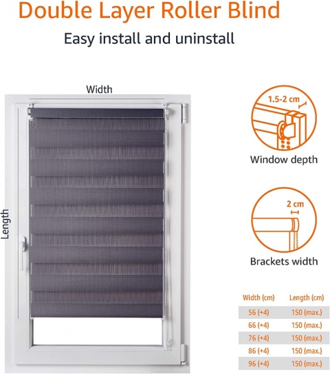 Amazon Basics roleta dzień noc kremowa 96 x 150 cm