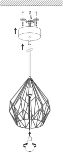 Eglo 49257 Carlton Lampa Wisząca Druciana Czarna