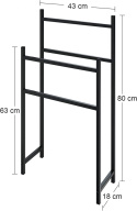 Wieszak na ręczniki Morus - 43x18x80 - czarny