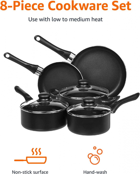 Amazon Basics Zestaw garnków 8 el.