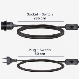 Oprawka E27 z kablem tekstylnym i włącznikiem 3,5m