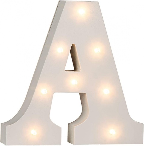 Out of the Blue drewniana litera A LED 16 cm