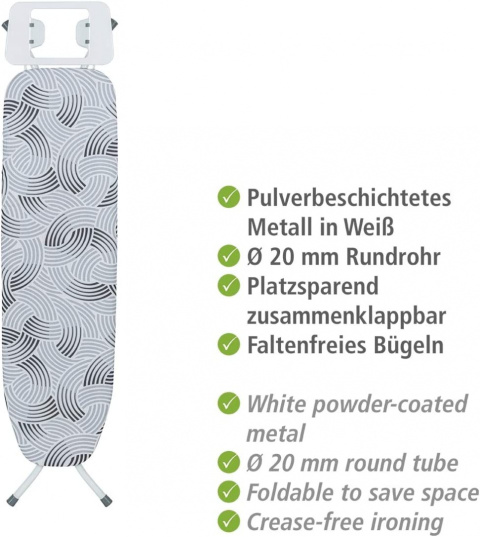 WENKO Base Deska do Prasowania 110x30 cm Regulowana z Podstawką pod Żelazko