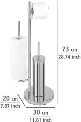 WENKO Stojak na papier toaletowy chrom + szczotka