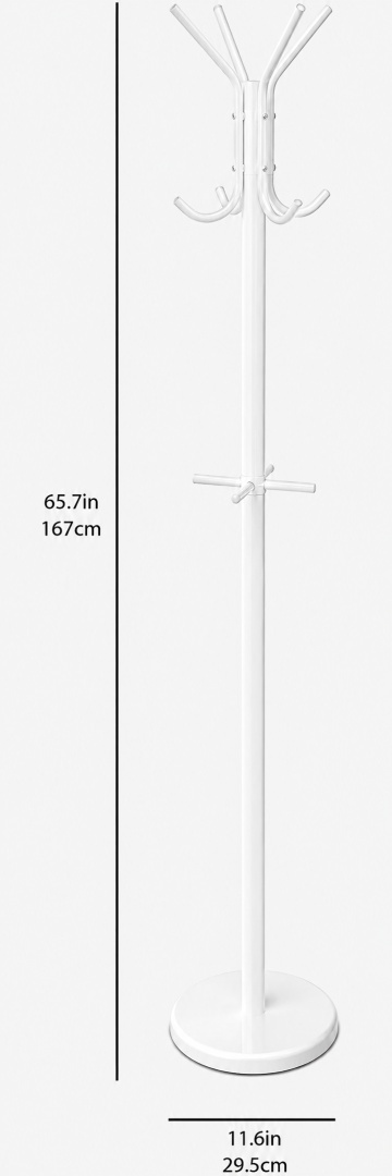 Amazon Basics GAR-041-WH wieszak stojący biały 167 cm 12 haczyków