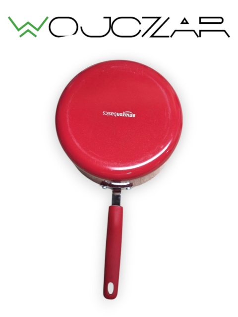 Amazon Basics zestaw garnków patelni 12 el. czerwony non-stick kompletny