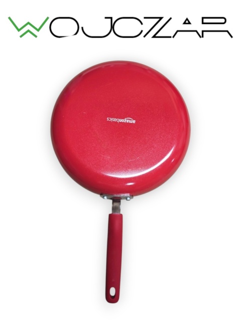 Amazon Basics zestaw garnków patelni 12 el. czerwony non-stick kompletny