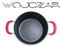 Amazon Basics zestaw garnków patelni 12 el. czerwony non-stick kompletny