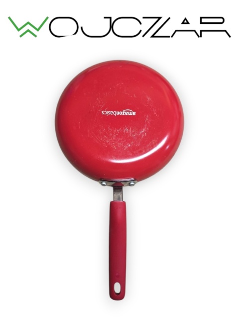 Amazon Basics zestaw garnków patelni 12 el. czerwony non-stick kompletny