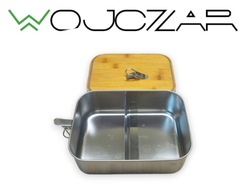Bambaw Lunchbox Stal Nierdzewna 1400 ml z Bambusową Pokrywką BPA Free