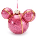 Bombka Disney Mickey Mouse różowa brokatowa szklana 16 cm