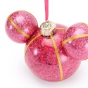 Bombka Disney Mickey Mouse różowa brokatowa szklana 16 cm