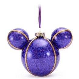 Bombka Disney Mickey Mouse fioletowa brokatowa szklana 16 cm