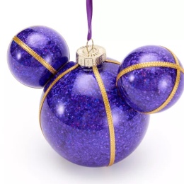 Bombka Disney Mickey Mouse fioletowa brokatowa szklana 16 cm