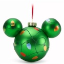 Bombka Disney Mickey Mouse zielona lampki świąteczne szklana 16 cm