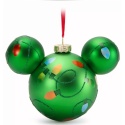 Bombka Disney Mickey Mouse zielona lampki świąteczne szklana 16 cm
