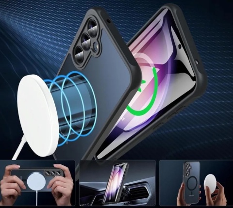 WojCzar Mobile Etui MagSafe Galaxy S24+ Czarne Matowe Plecki