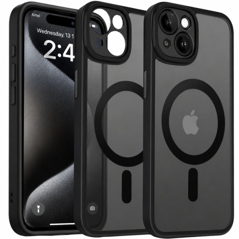 WojCzar Mobile Etui MagSafe Apple iPhone 15 Czarne Matowe Plecki
