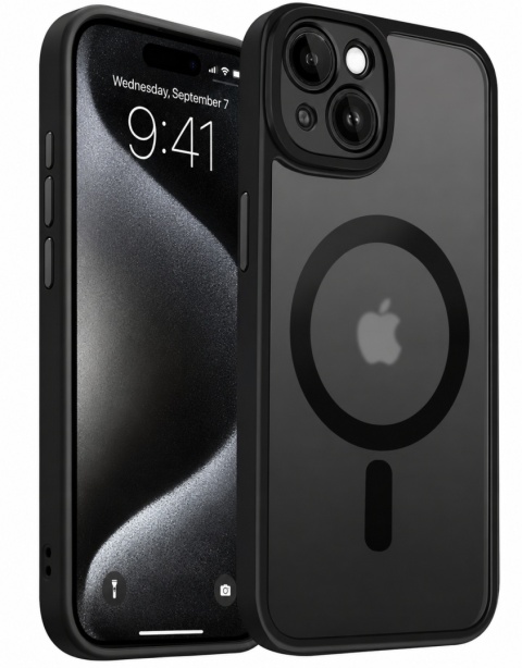 WojCzar Mobile Etui MagSafe Apple iPhone 15 Plus Czarne Matowe Plecki