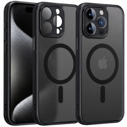 WojCzar Mobile Etui MagSafe Apple iPhone 15 Pro Czarne Matowe Plecki