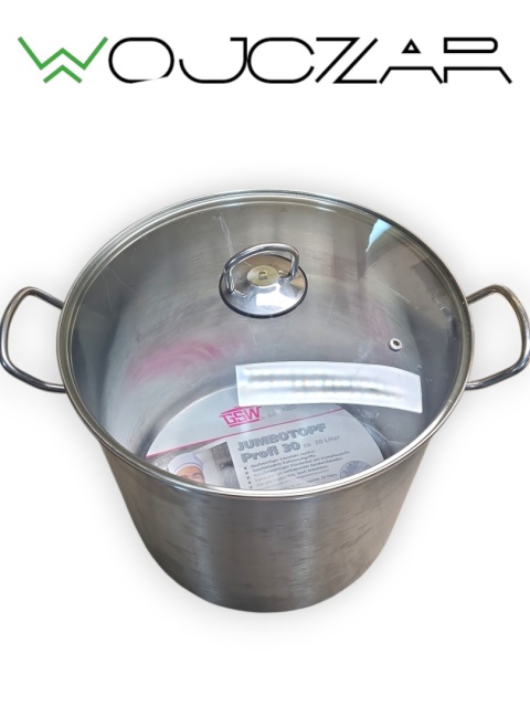 Garnek GSW Profi Jumbo 20 l 30 cm stal nierdzewna indukcja z pokrywką