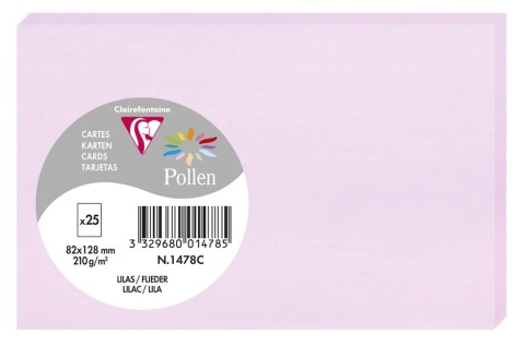 Clairefontaine Pollen karty 82x128 mm 210g liliowe 25 szt 1478C