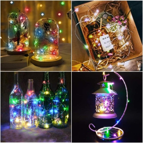 Lampki 30 LED RGB kolorowe na baterie 1,1m druciki