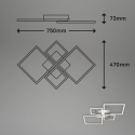 Plafon LED Briloner Frame 48W 4000 lm 3000K 75 cm ściemniany