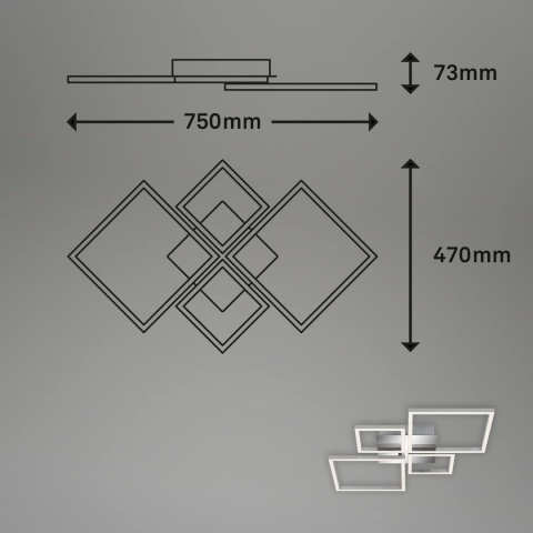 Plafon LED Briloner Frame 48W 4000 lm 3000K 75 cm ściemniany