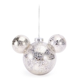Bombka Disney Mickey Mouse srebrna szklana lustrzana 16 cm