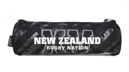 All Blacks piórnik szkolny okrągły 21x7 cm czarny Rugby New Zealand