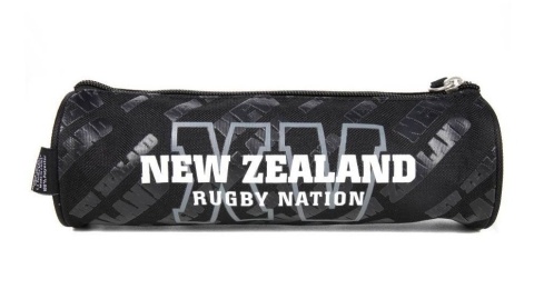 All Blacks piórnik szkolny okrągły 21x7 cm czarny Rugby New Zealand