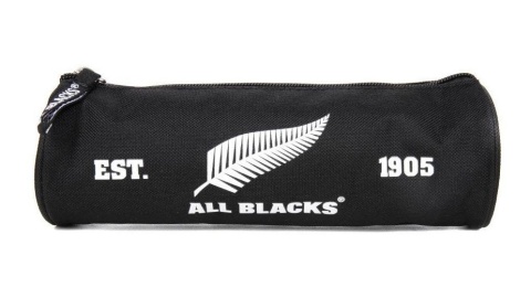 All Blacks piórnik szkolny okrągły 21x7 cm czarny Rugby New Zealand