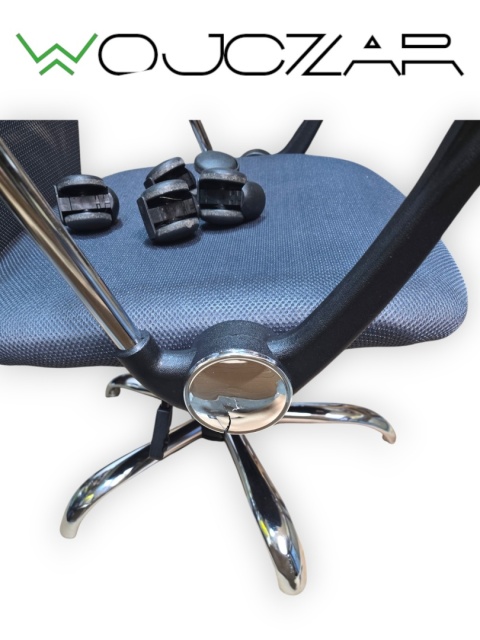 Relaxdays fotel biurowy obrotowy ergonomiczny siatka szary 120 kg