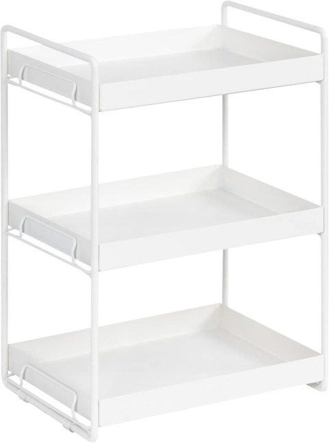 Regał kuchenny VINILITE 3-poziomowy metalowy organizer biały 41 cm